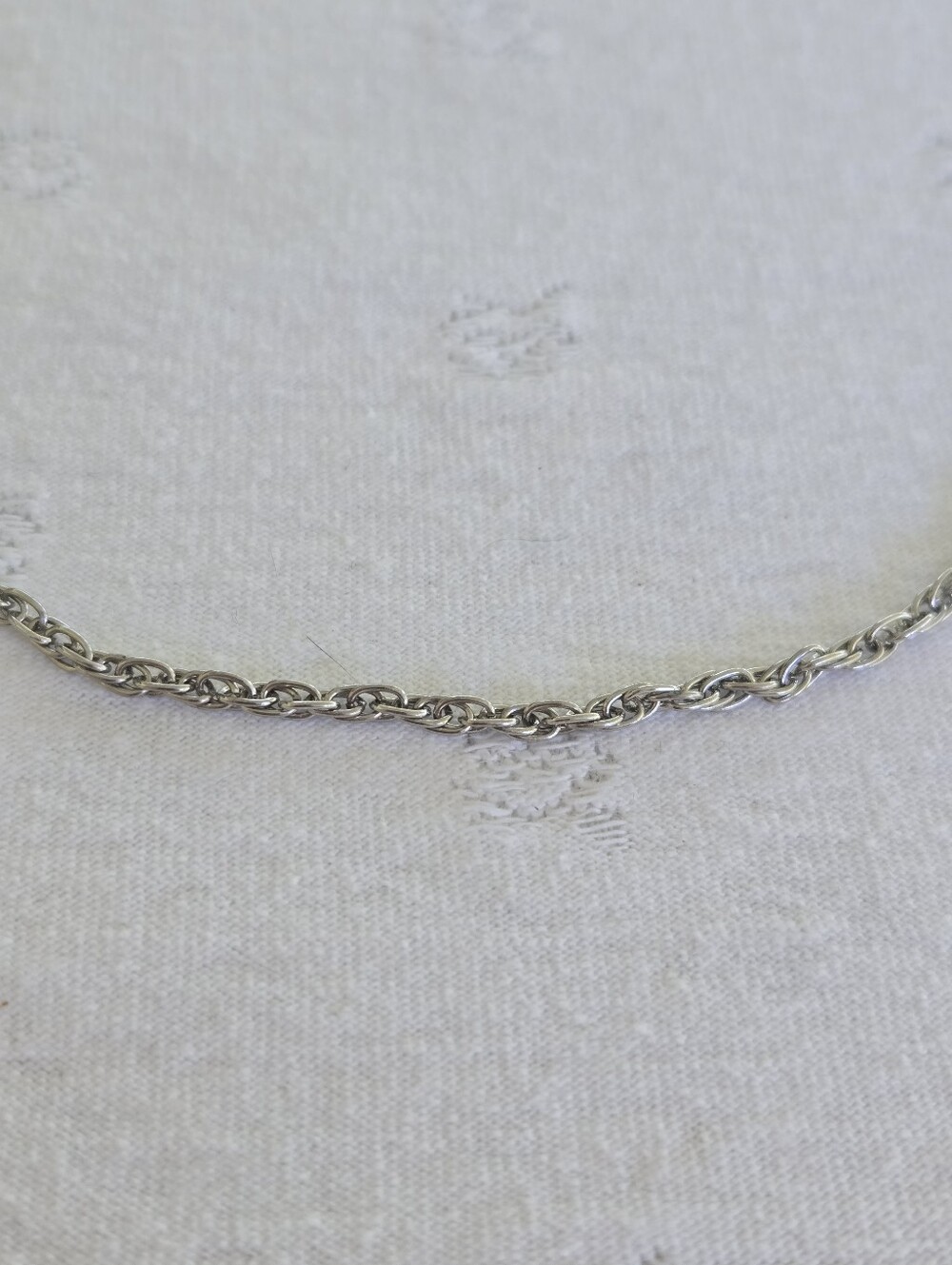 Silver-tone Rope Chain Necklace 24" - Picture 2 of 4